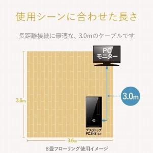 日本トラストテクノロジー HDMIケーブル 3.0m HDMIケーブル 3.0m JTHDMI30BK 画像5