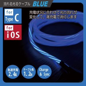 日本トラストテクノロジー 【生産完了品】流れる光ケーブル Blue for iOS 流れる光ケーブル Blue for iOS FLTBLIC 画像2