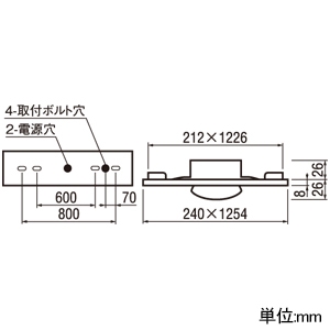 オーデリック LEDベースライト ≪LED-LINE≫ R15 クラス2 埋込型 40形 Cチャンネル回避型 4000lmタイプ FLR40W×2灯相当 LEDユニット型 昼光色 非調光タイプ LEDベースライト ≪LED-LINE≫ R15 クラス2 埋込型 40形 Cチャンネル回避型 4000lmタイプ FLR40W×2灯相当 LEDユニット型 昼光色 非調光タイプ XD504020R2A 画像2