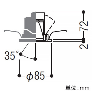 コイズミ照明 LEDユニバーサルダウンライト 浅型 600・800・1000lmクラス JR12V50W相当 埋込穴φ75mm 配光角15° 電球色(3000K) 白 電源別売 LEDユニバーサルダウンライト 浅型 600・800・1000lmクラス JR12V50W相当 埋込穴φ75mm 配光角15° 電球色(3000K) 白 電源別売 XD104113WL 画像2