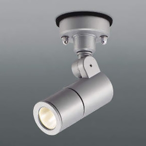 コイズミ照明 LEDエクステリアスポットライト 防雨型 フランジタイプ 400lmクラス JDR65W相当 非調光 配光角25° 電球色 シルバー XU48082L