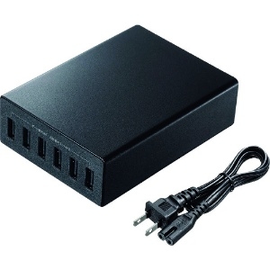 サンワサプライ USB充電器 高出力タイプ USB-A×6ポート 合計最大出力12A ブラック USB充電器 高出力タイプ USB-A×6ポート 合計最大出力12A ブラック ACA-IP67BK