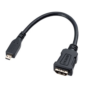 サンワサプライ HDMI変換アダプタ マイクロHDMI ブラック 0.1m HDMI変換アダプタ マイクロHDMI ブラック 0.1m AD-HD20MCK