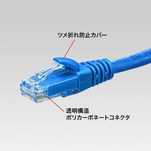 サンワサプライ カテゴリ6Aより線LANケーブル 超高速 10ギガビットイーサネット対応 ブルー 0.15m カテゴリ6Aより線LANケーブル 超高速 10ギガビットイーサネット対応 ブルー 0.15m KB-T6AY-0015BL 画像2