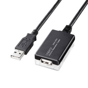サンワサプライ 最大12m延長対応 USB2.0 アクティブリピーターケーブル KB-USB-R212N