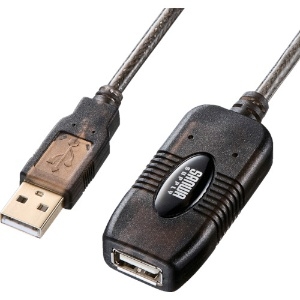サンワサプライ 最大20m延長対応 ハイパワータイプ USBアクティブリピーターケーブル KB-USB-R220