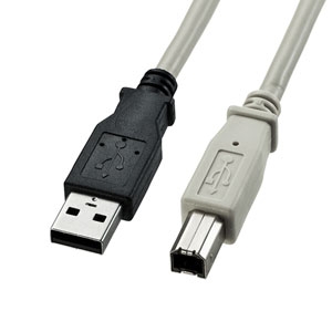 サンワサプライ USB2.0ケーブル 2重シールド ツイストペア ライトグレー 1m KU20-1K2