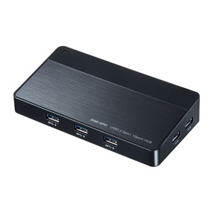 サンワサプライ 10ポートハブ USB3.2 充電対応 ACアダプタ付 セルフパワー対応 ブラック USB-3H1006BK