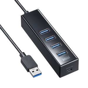 サンワサプライ USB3.2 Gen1 4ポートハブ 磁石付 マグネット付 ブラック USB-3H405BKN
