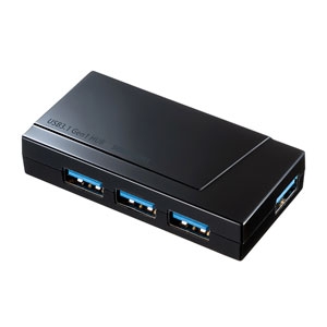 サンワサプライ 【生産完了品】USB 3.2 Gen1ハブ 4ポート バスパワー対応 マグネット付 ブラック USB-3H417BK