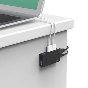 サンワサプライ 【生産完了品】USB 3.2 Gen1ハブ 4ポート コンパクトタイプ セルフ バスパワー 両用タイプ ブラック USB 3.2 Gen1ハブ 4ポート コンパクトタイプ セルフ バスパワー 両用タイプ ブラック USB-3H418BK 画像2