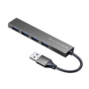 サンワサプライ USBハブ USB 4台接続可能 スリムタイプ バスパワー対応 シルバー USBハブ USB 4台接続可能 スリムタイプ バスパワー対応 シルバー USB-3H423SN