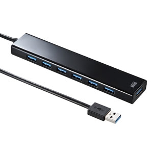 サンワサプライ 7ポートハブ 急速充電ポート付 ACアダプタ付 セルフパワー対応 USB ブラック USB-3H703BKN