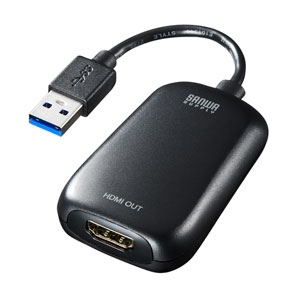サンワサプライ USB3.2-HDMIディスプレイアダプタ 1080P対応 HDML変換対応 フルHD解像度出力対応 コンパクトタイプ USB3.2-HDMIディスプレイアダプタ 1080P対応 HDML変換対応 フルHD解像度出力対応 コンパクトタイプ USB-CVU3HD1N