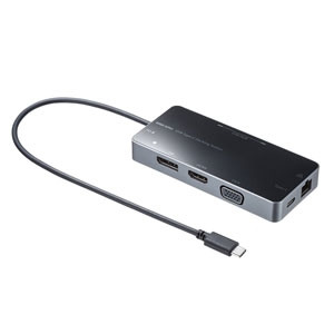 サンワサプライ モバイルドッキングステーション VGA HDMI DisplayPort LANポート搭載 モバイルドッキングステーション VGA HDMI DisplayPort LANポート搭載 USB-DKM2BK