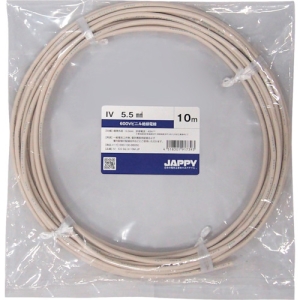JAPPY 600Vビニル絶縁電線 より線 5.5mm&sup2; 白 10m巻 600Vビニル絶縁電線 より線 5.5mm&sup2; 白 10m巻 IV5.5SQシロ10MJP