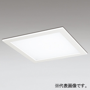オーデリック LED角型ベースライト ≪LED-SQUARE≫ 埋込型 下面アクリルカバー付 FHT42W×2灯相当 LED一体型 白色 非調光タイプ XD466022