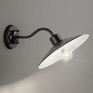 オーデリック LEDポーチライト 防雨型 白熱灯器具40W相当 LED電球フィラメント形 口金E26 電球色 壁面取付専用 黒色 別売センサー対応 OG254104LC1