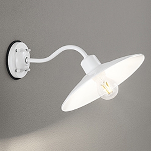 オーデリック LEDポーチライト 防雨型 白熱灯器具40W相当 LED電球フィラメント形 口金E26 電球色 壁面取付専用 白色 別売センサー対応 OG254103LC1