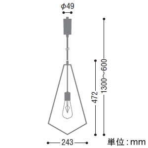 コイズミ照明 LEDフレームペンダントライト プラグタイプ 白熱球40W相当 非調光 電球色 ランプ付 LEDフレームペンダントライト プラグタイプ 白熱球40W相当 非調光 電球色 ランプ付 AP50320 画像2