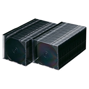 サンワサプライ Blu-ray・DVD・CDケース(スリムタイプ・100枚セット・ブラック) FCD-PU100MBKN