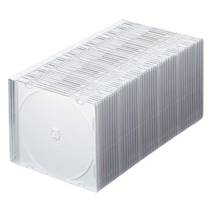 サンワサプライ Blu-ray・DVD・CDケース(スリムタイプ・50枚セット・ホワイト) FCD-PU50MWN2