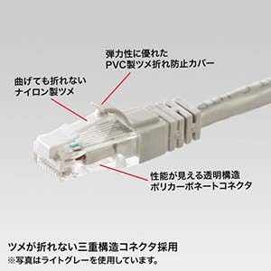 サンワサプライ ツメ折レ防止カテゴリ6LANケーブル ツメ折レ防止カテゴリ6LANケーブル KB-T6TS-002BLN 画像2