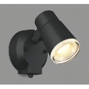 コイズミ照明 LEDスポットライト 防雨型 白熱球60W相当 散光配光 非調光 電球色 タイマー付人感センサ付 ランプ付 ブラック AU52700