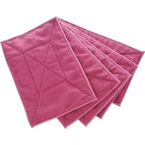 トラスコ中山 マイクロファイバーカラー雑巾(5枚入) 赤 マイクロファイバーカラー雑巾(5枚入) 赤 MFCT5P-R