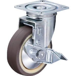 ハンマー 旋回式ウレタン車輪(ナイロンホイール・ボールベアリング)125mm ストッパー付 413S-UB125
