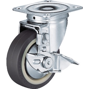 ハンマー 旋回式ウレタン車輪(ナイロンホイール・ボールベアリング)150mm ストッパー付 413S-UB150