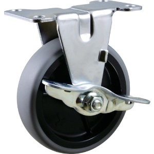 ハンマー Eシリーズ固定式エラストマー車輪(PPホイール)100mm ストッパー付 415ER-L100