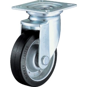 ハンマー 旋回式ゴム車輪(スチールホイール・ラジアルボールベアリング)125mm 旋回式ゴム車輪(スチールホイール・ラジアルボールベアリング)125mm 420J-RBB125