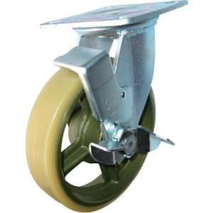 ハンマー 重荷重用旋回式ウレタン車輪(イモノホイール・ラジアルボールベアリング)200mm SP付 519BPS-CU200