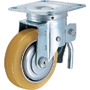 ハンマー 旋回式ウレタン車輪(スチールホイール・ローラーベアリング)125mm トータルロック 615S-URB125