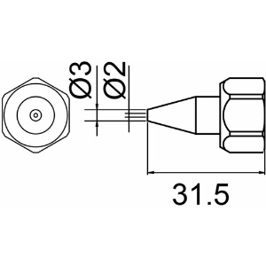 白光 ノズル N-2 袋ナット付 801-N-2