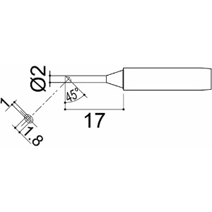 白光 こて先 2C型 溝付 はんだメッキ 1mm 900M-T-2CM