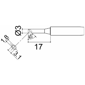 白光 こて先 3C型 溝付 はんだメッキ 1mm 900M-T-3CM