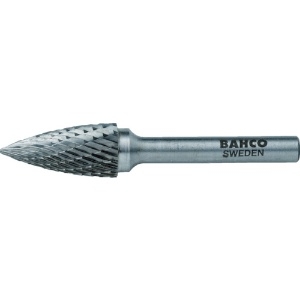 バーコ 【生産完了品】トンガリ形超硬ロータリーバーステンレス用シングルカット 刃径3mm BAHG0313C03