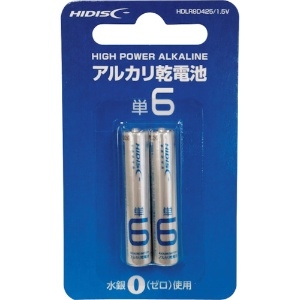 ハイディスク 単6アルカリ乾電池 単6アルカリ乾電池 HDLR8D425/1.5V