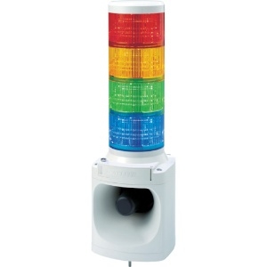 パトライト LED積層信号灯付き電子音報知器 色:赤・黄・緑・青 LED積層信号灯付き電子音報知器 色:赤・黄・緑・青 LKEH-410FA-RYGB