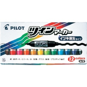 パイロット 【生産完了品】油性マーカー ツインマーカー 細・太 12色セット MFN-180FBN-12C