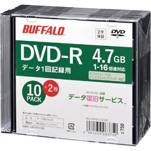 バッファロー 光学メディア DVD-R PCデータ用 4.7GB 法人チャネル向け 10枚+2枚 光学メディア DVD-R PCデータ用 4.7GB 法人チャネル向け 10枚+2枚 RO-DR47D-012CWZ