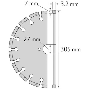 エビ ダイヤモンド土木用ブレード(湿式) 305mm ダイヤモンド土木用ブレード(湿式) 305mm ACC12 画像2