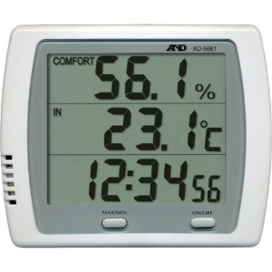 A&D 時計付き温湿度計 AD5681