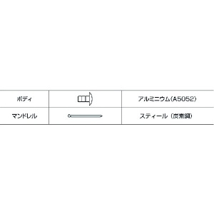 エビ APリベット(アルミニウム/スティール製) 4-3(70本入) エコパック APリベット(アルミニウム/スティール製) 4-3(70本入) エコパック AP43MP 画像5