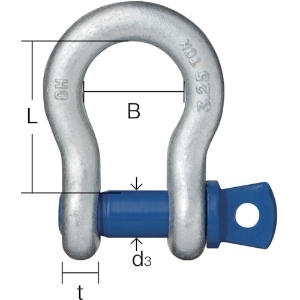 OH 鍛造シャックル弓型 使用荷重0.5t 鍛造シャックル弓型 使用荷重0.5t BC-05T 画像2