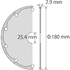 エビ 溶着ダイヤモンドカッター (乾式) 180mm 溶着ダイヤモンドカッター (乾式) 180mm BT180A 画像2