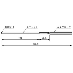 SK ボールギャップゲージ ステム径1.6mm 規格φ2.2 ボールギャップゲージ ステム径1.6mm 規格φ2.2 BTS-022 画像2