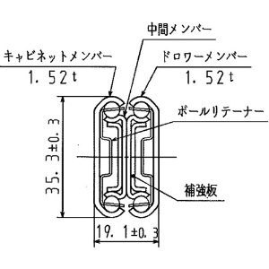 アキュライド クローズドロックスライドレール長さ304.8mm クローズドロックスライドレール長さ304.8mm C301-12CL 画像3